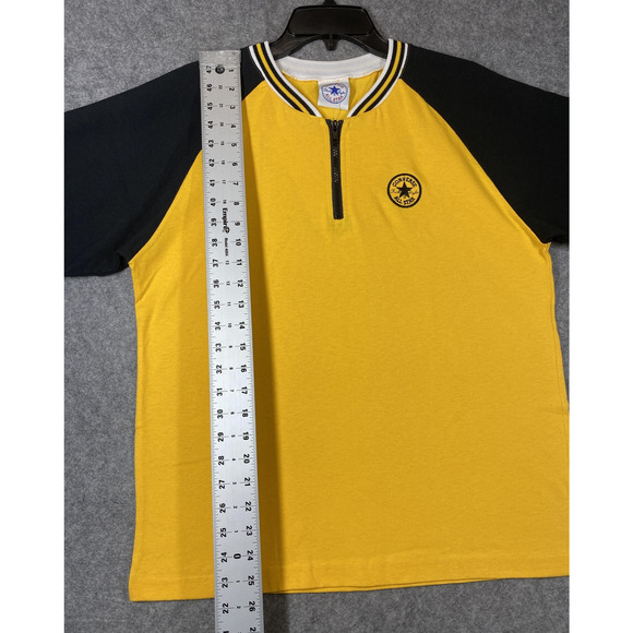 Vintage Converse Shirt Mens Extra Large Yellow Quarter Zip Made USA 80s 90s - Picture 3 of 10